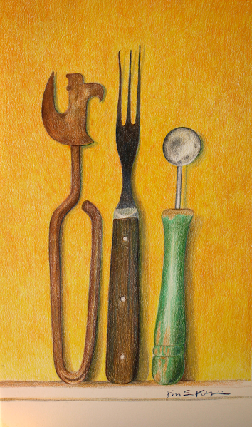 Oldest of Friends, colored pencil on paper, 8" x 12", private collection.